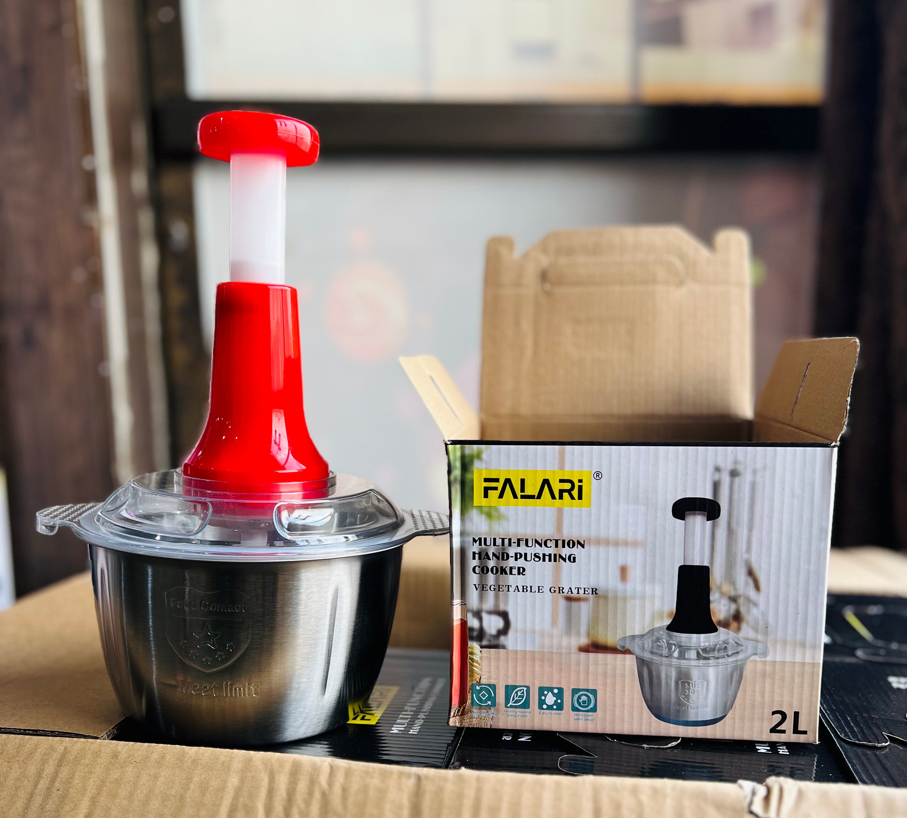 2 Litre Stainless Steel Bowl Manual Chopper | Meat & Veg Chopper