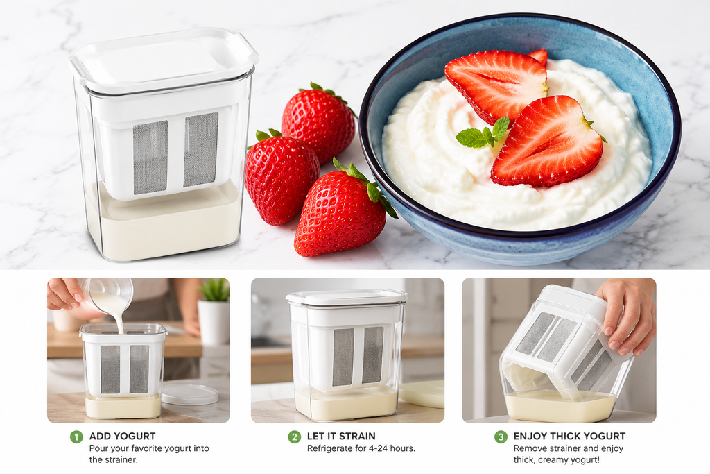 Greek Yogurt Maker with Fine Mesh Strainer Container