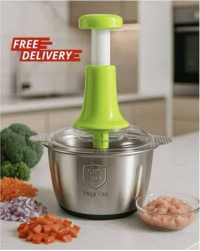 2 Litre Stainless Steel Bowl Manual Chopper | Meat & Veg Chopper