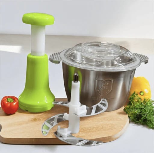 2 Litre Stainless Steel Bowl Manual Chopper | Meat & Veg Chopper